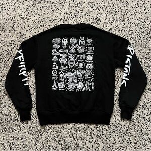 Gregory Siff x Detroit Pistons Sweatshirt Black White Art Print Graphic Small